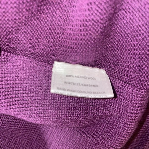 Eileen Fisher Merino Wool Plum Scoop Neck Sweater Blouse Size Small Petite - Picture 4 of 4